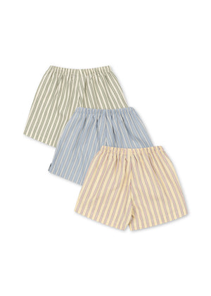 Konges Sløjd Shorts "Azur" 3er-Set | Soleil/Bleu/Basil Stripe