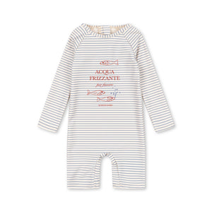Konges Sløjd Badeanzug mit Ärmel „Aster" | Stripe Bluie