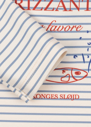 Konges Sløjd Badeanzug mit Ärmel „Aster" | Stripe Bluie