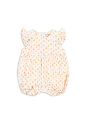 Konges Sløjd Coco Frill Romper GOTS Carta Rosa aus Bio-Musselin mit Rüschen für Babys