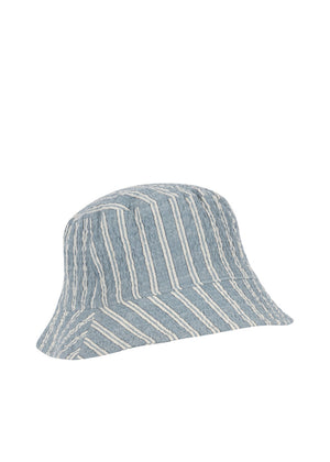 Konges Sløjd Hut Elliot Trio Bleu Stripe aus Bio-Baumwolle mit breiter Krempe