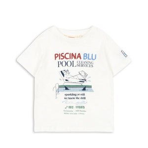 Konges Sløjd T-Shirt Era Off White Piscina aus Bio-Baumwolle und Leinen