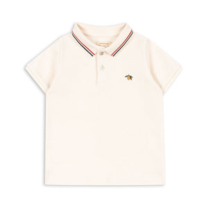 Konges Sløjd Polo Shirt Florian Antique White aus Bio-Baumwolle mit Polokragen