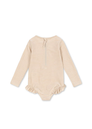 Konges Sløjd Badeanzug mit Ärmel "Jade" | Rose Stripe