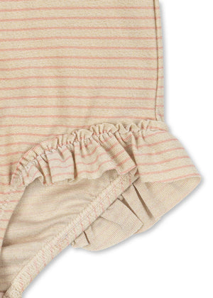 Konges Sløjd Badeanzug mit Ärmel "Jade" | Rose Stripe