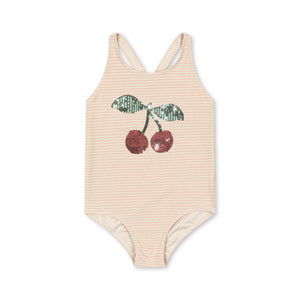 Konges Sløjd Badeanzug Jade Rose Stripe im rosafarbenen Streifendesign