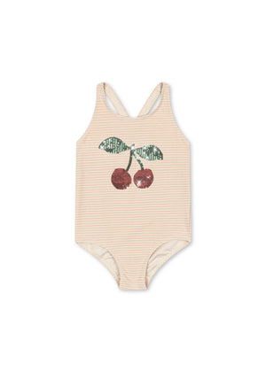 Konges Sløjd Badeanzug Jade Rose Stripe im rosafarbenen Streifendesign