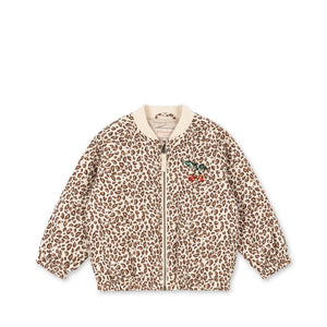 Konges Sløjd Bomberjacke Juno Printed Sequin Leo, gefütterte Thermo-Bomberjacke mit Pailletten-Kirschmotiv, wind- und wasserabweisend, für Kinder