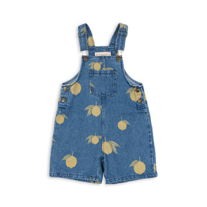 Konges Sløjd Overall Magot Lemon Denim, Kinder-Overall aus weichem Denim mit Knopfleiste und Taschen