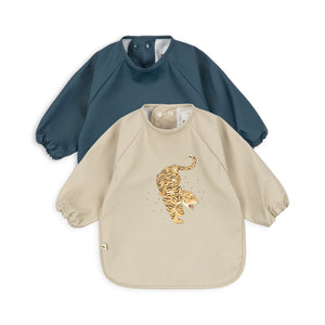 Konges Sløjd Lätzchen mit Ärmeln – 2 PACK Dinner BIB WITH Sleeves | Tiger Ruggito