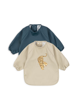 Konges Sløjd Lätzchen mit Ärmeln – 2 PACK Dinner BIB WITH Sleeves | Tiger Ruggito