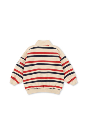 Konges Sløjd Sweatshirt – Loupy HALF ZIP Sweat GOTS | Tangerine Stripe
