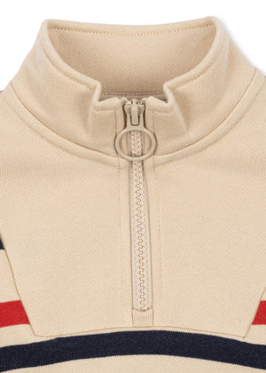 Konges Sløjd Sweatshirt – Loupy HALF ZIP Sweat GOTS | Tangerine Stripe