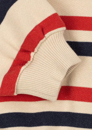 Konges Sløjd Sweatshirt – Loupy HALF ZIP Sweat GOTS | Tangerine Stripe