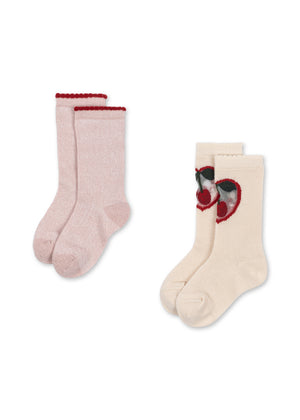 Konges Sløjd Chaussettes lot de 2 | Cherry/Rose