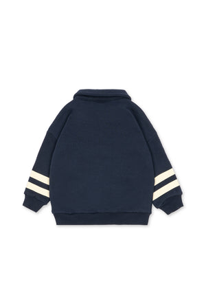 Konges Sløjd Pullover Half Zip Bio-Baumwolle "Loupy" | Navy Blazer