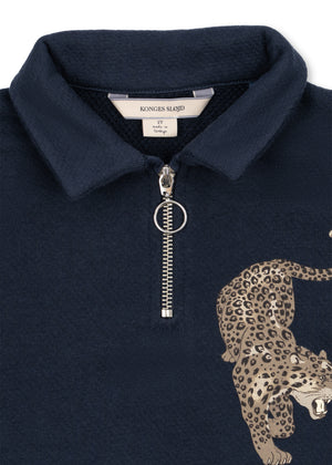 Konges Sløjd Pullover Half Zip Bio-Baumwolle "Loupy" | Navy Blazer