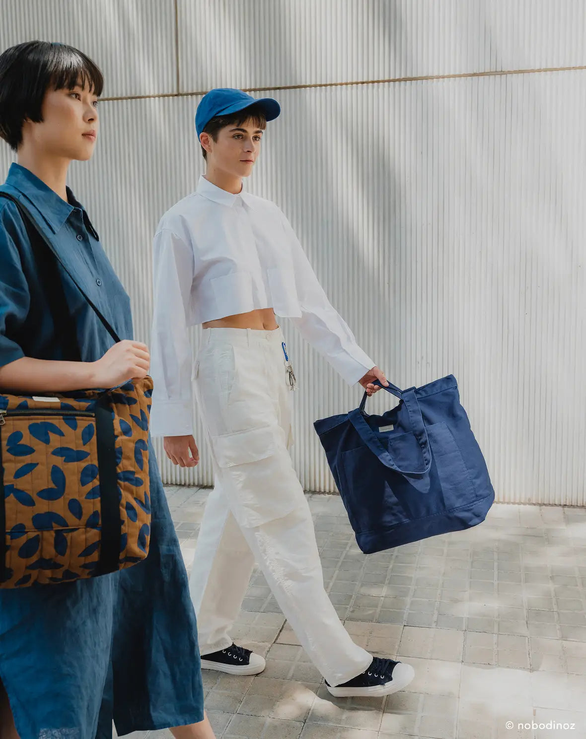 Nobodinoz Maxi Bag "Paris-Tokyo Cobalt"