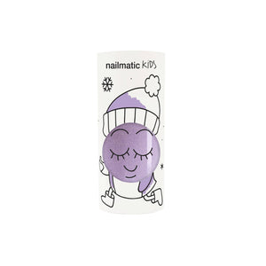 Nailmatic Kids Nagellack „Piglou“ in lilac glitter – vegan, wasserbasiert, abwaschbar und sicher fuer Kinder ab 3 Jahren.