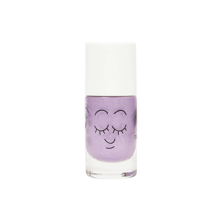Nailmatic Kids Nagellack „Piglou“ in lilac glitter – vegan, wasserbasiert, abwaschbar und sicher fuer Kinder ab 3 Jahren.