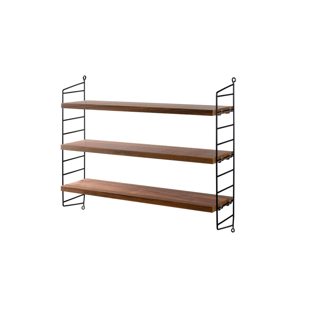 String Furniture Pocket Wandregal Walnuss/Schwarz