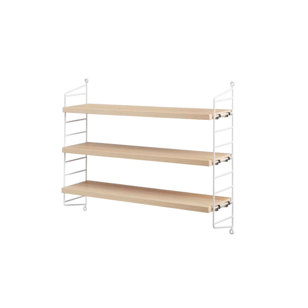 String Furniture Pocket Wandregal Esche/Weiss