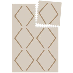Spielmatte eeveve Beni in Herbstgold – stilvolle, gepolsterte Krabbelmatte mit Beni-Muster aus EVA-Schaum, 6-teilig, sicher und kinderfreundlich.