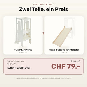 Tuki® Entdeckerset – Lernturm + Rutsche mit Maltafel