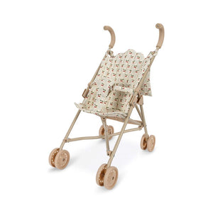 „Konges Sløjd Puppen-Buggy im Kirschen-Design – Modell ‚Doll Stroller Cherry Motiv‘ in voller Ansicht“