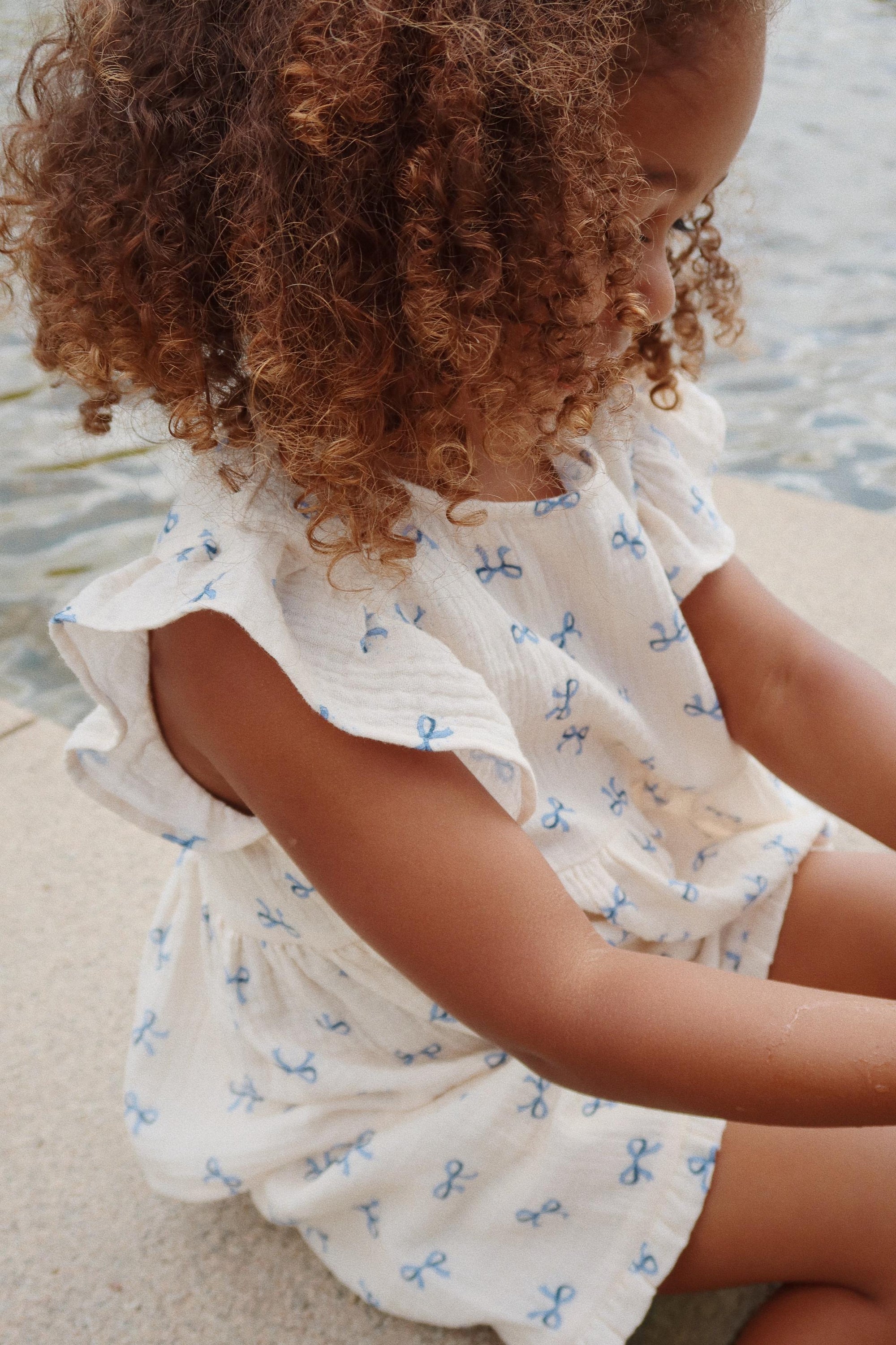 Konges Sløjd Top "Coco" Bow Bleu