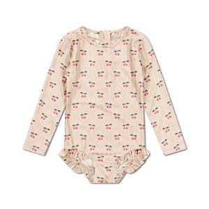 Konges Sløjd UV-Badeanzug "Merle" Cherry Pink Motif