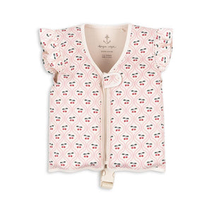 Rosa Schwimmweste für Kinder mit Kirschen Aufdruck