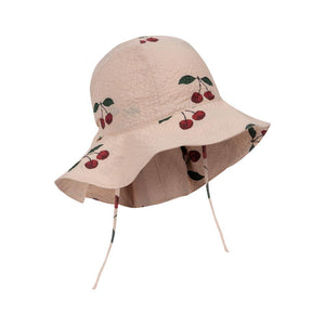 Sonnenhut für Babys und Kinder mit Kirschen Print in rosa