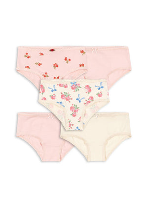 Konges Sløjd Baumwoll-Unterhosen – Girl Mix 5er-Pack, flach gelegt