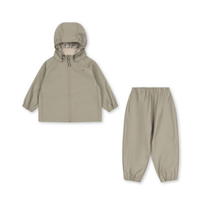 "Konges Sløjd Regen-Set Plainy in Laurel Oak – Jacke & Hose für Kinder"