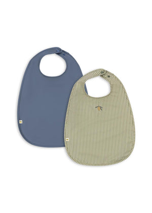 "Konges Sløjd Lätzchen 2er-Set Tea Stripe und Flint Stone – Baby-Lätzchen"