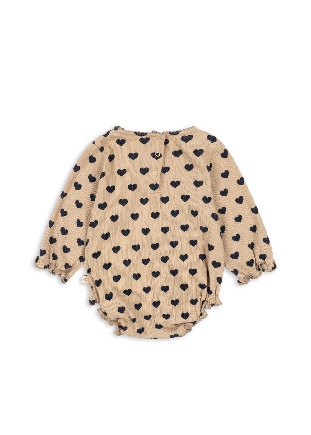 "Konges Sløjd Baby-Romper Chleo in Coeur Eclipse – mit Herzchenmuster"