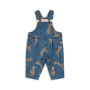 "Konges Sløjd Latzhose Magot in Denim mit Tiger-Print