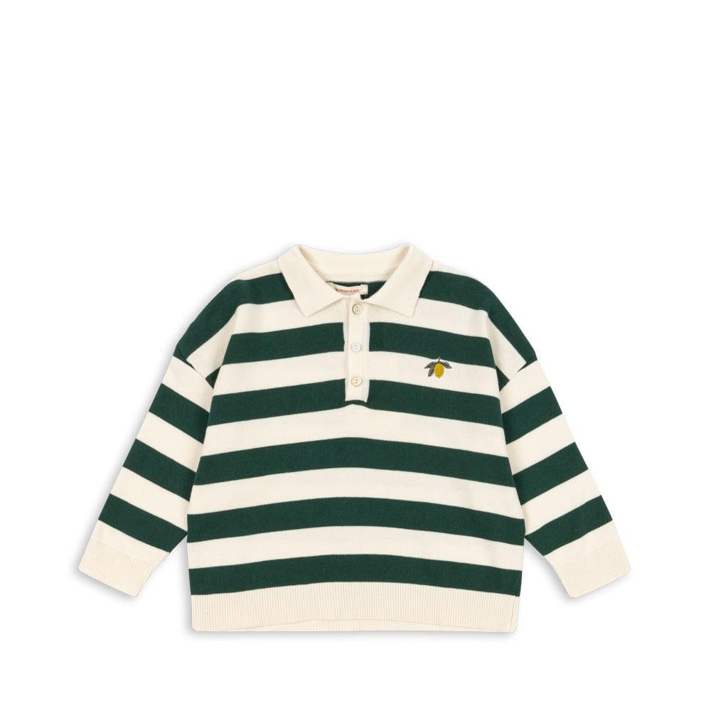 "Konges Sløjd Strick-Polo Manis in Pine Grove Stripe