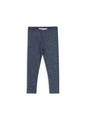 „Konges Sløjd Roli Leggings für Mädchen – Mood Indigo mit Glitzereffekt und Rippstruktur“