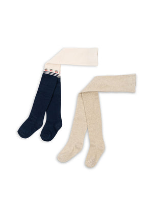 „Konges Sløjd Lurex Strumpfhosen 2er-Pack – Kinderstrumpfhosen in Cherry & Cherry Mix mit Kirschmuster und Glitzereffekt“