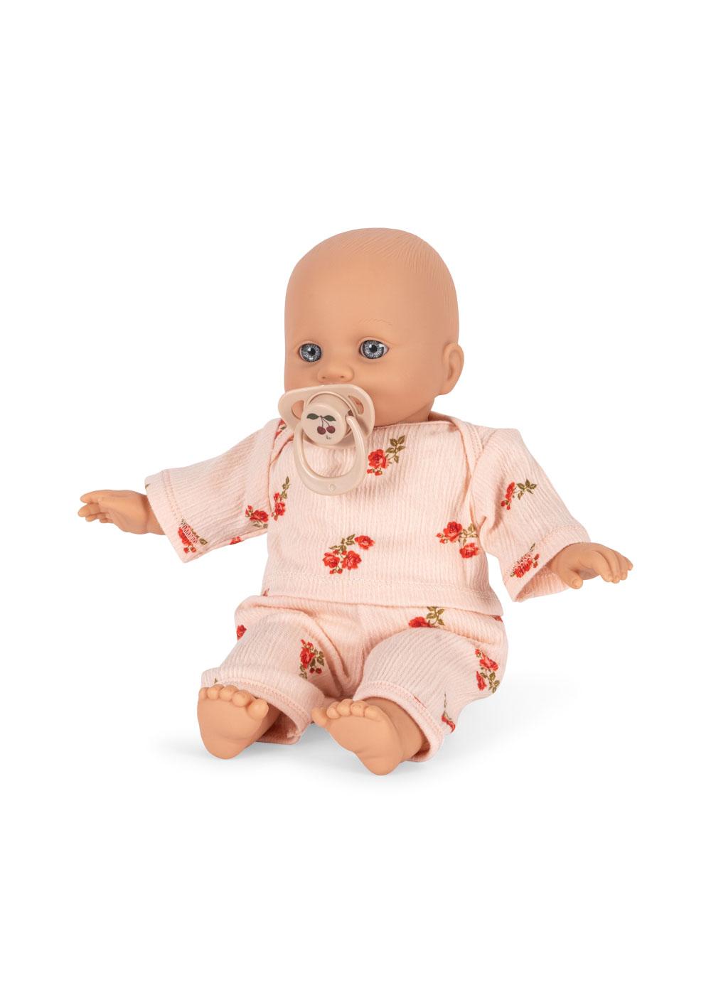 Konges Sløjd Stoffpuppe Elisa in Rosie Blush – weiche Bio-Baumwollpuppe mit rosa Kleidung, ca. 34 cm groß, für Kinder ab 12 Monaten.