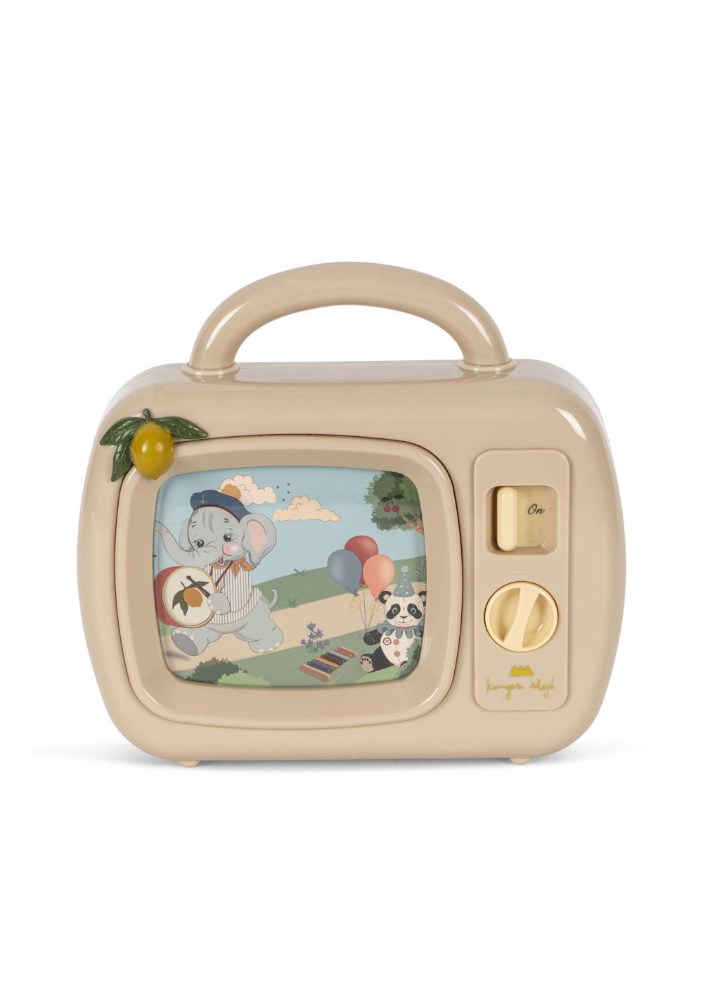 Konges Sløjd My Melody TV in Lemon – interaktives Musikspielzeug mit beweglichem Bildschirm, ABS-Gehäuse und beruhigenden Sounds.