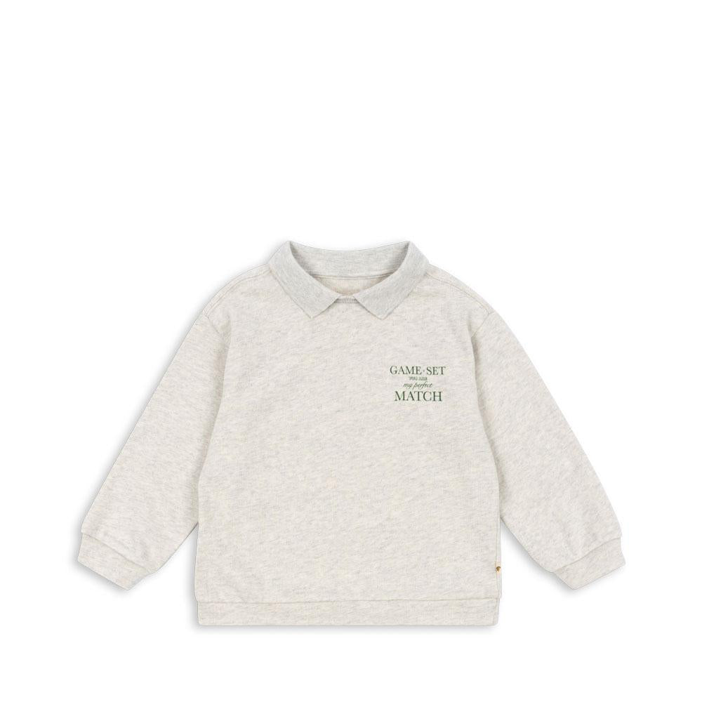 Konges Sløjd Polo Sweatshirt "Spotty" Off White Melange