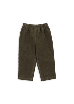 Konges Sløjd Hose „Sully“ in Kalamata – grüne Kinderhose aus Bio-Baumwolle mit elastischem Bund