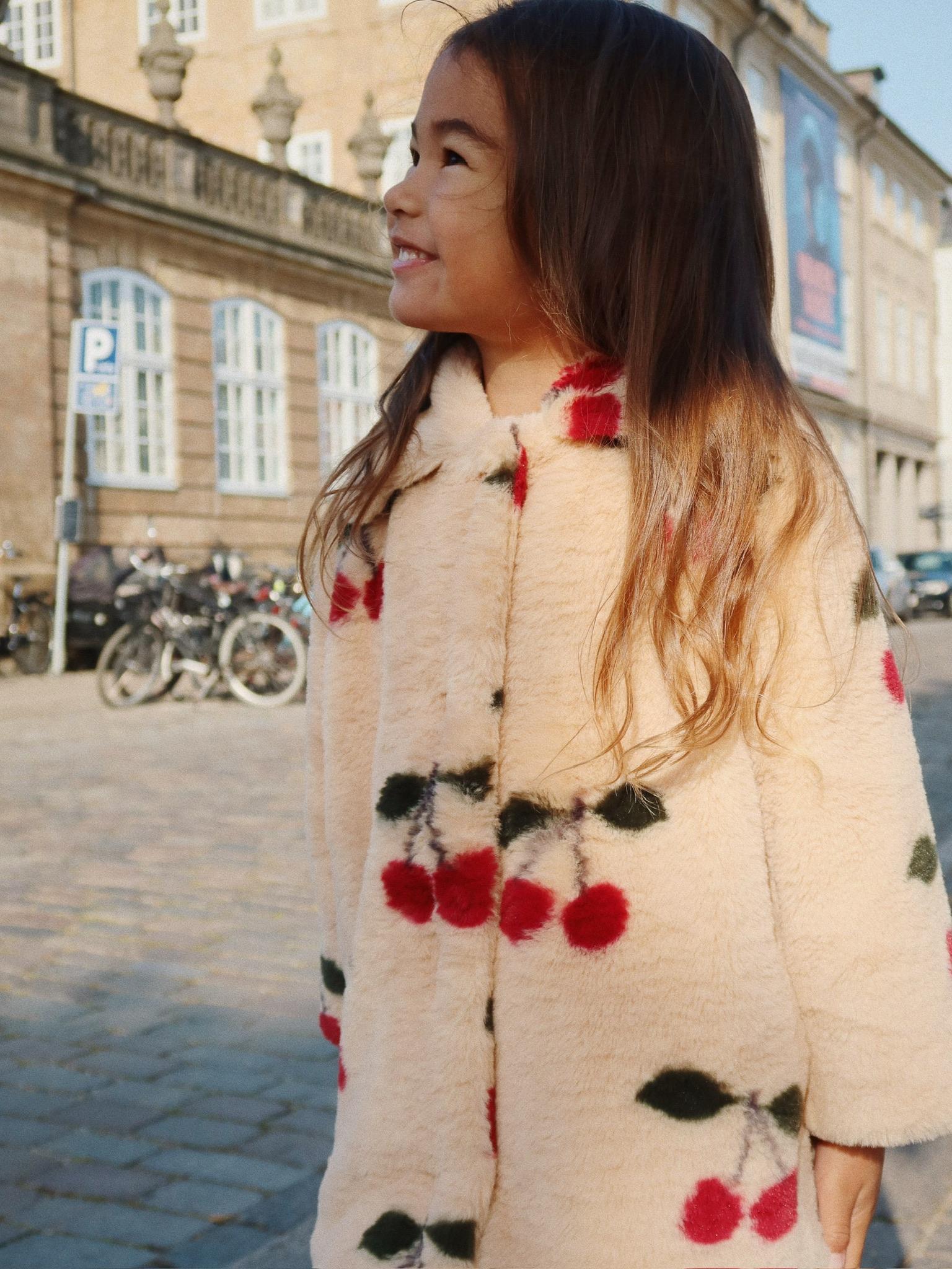 Konges Sløjd Fleece Mantel "Fuzzie" Ma Grande Cerise