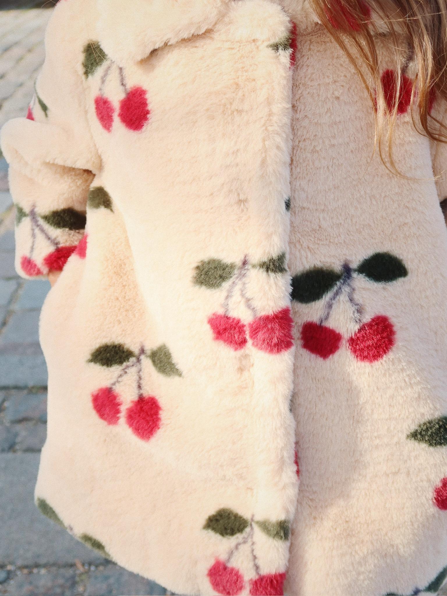 Konges Sløjd Fleece Mantel "Fuzzie" Ma Grande Cerise