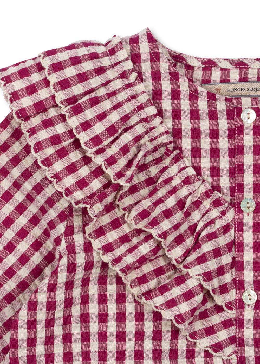 Konges Sløjd Bluse "Kim Frill" Sangria Butter Check