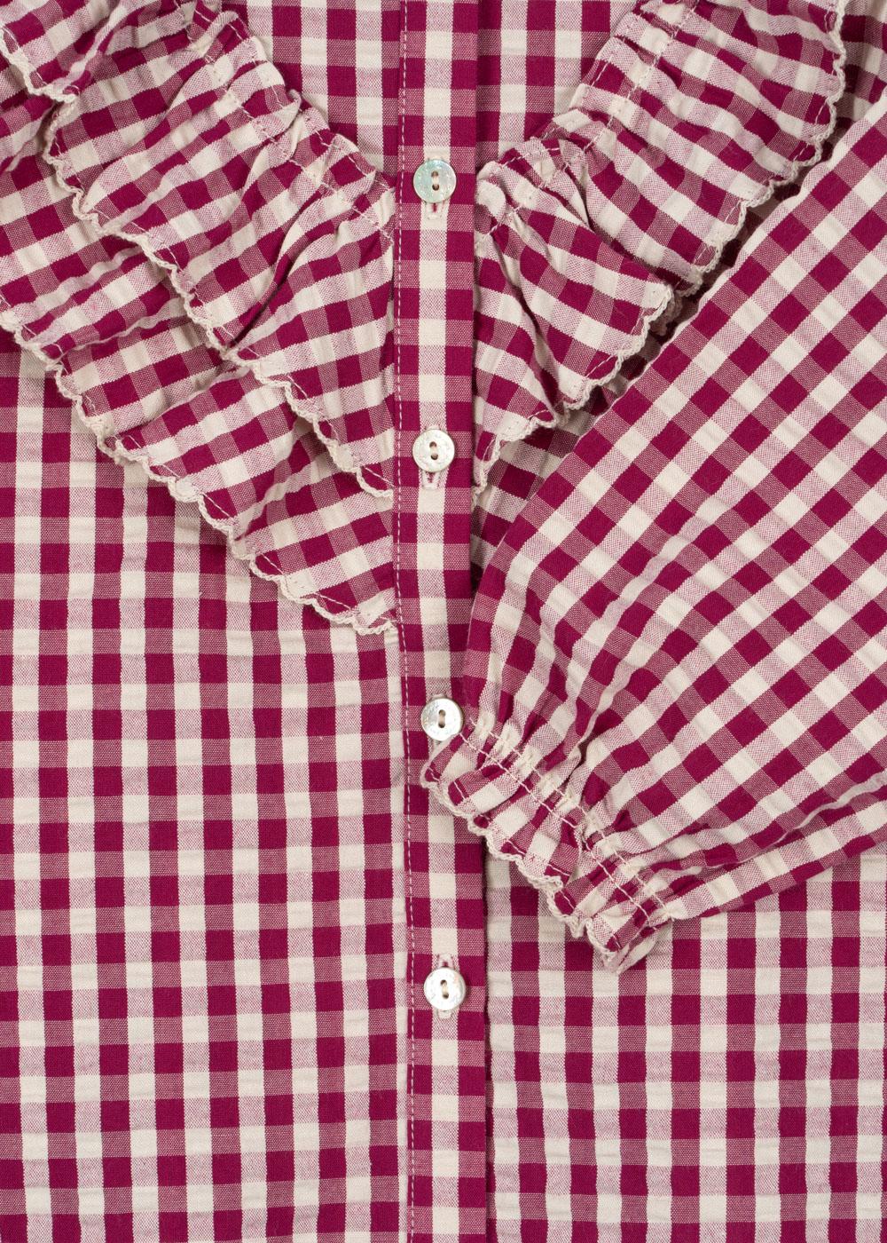 Konges Sløjd Bluse "Kim Frill" Sangria Butter Check