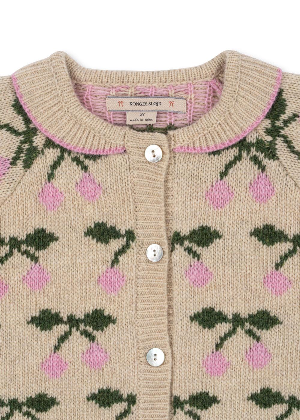 Konges Sløjd Strickjacke aus Merinowolle "Belou" Cherry